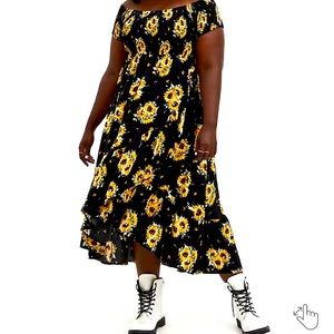 Off the shoulder Sunflower Dress